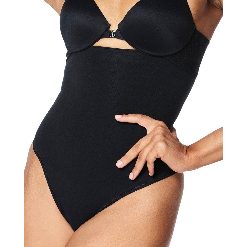 Spanx Sculpt Seamless Power High-Waisted Thong 10418R Very Black XL NWT